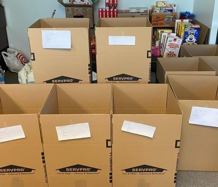 Food boxes for those in need.